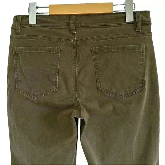 JONES NEW YORK Sport Soho Olive Green Brushed Cotton Slim Pants Ankle Zip Size 8 - Picture 4 of 7